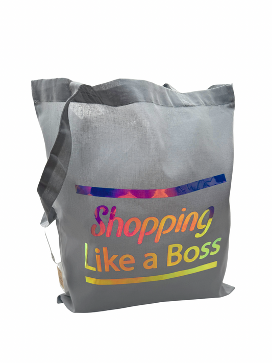 Shopping Like a Boss – Holographic Tote Bag | by Con Amore