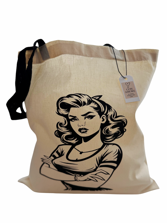 Retro Power Tote Bag – Bold. Strong. Stylish | by Con Amore